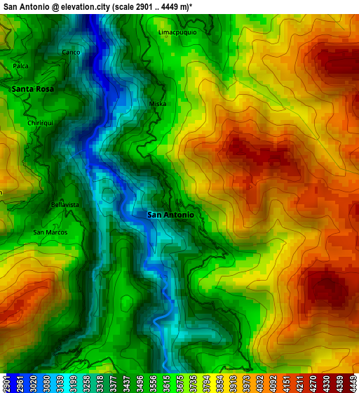 San Antonio elevation map