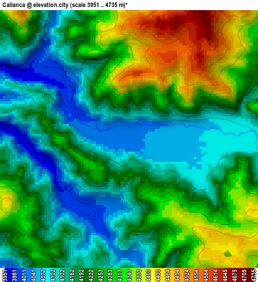 Callanca elevation map