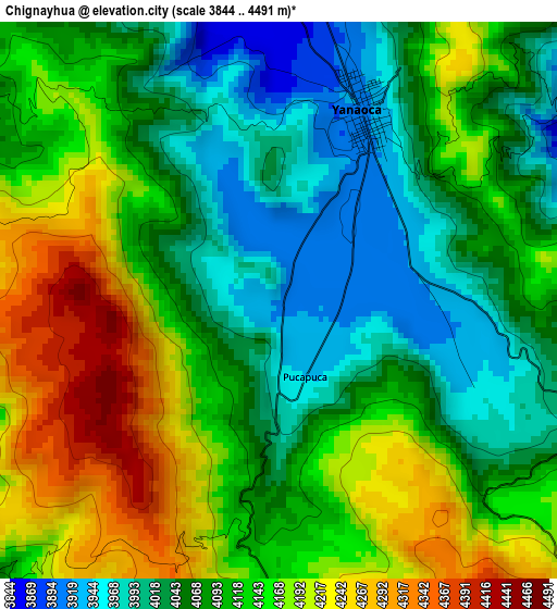 Chignayhua elevation map