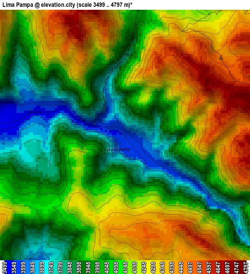 Lima Pampa elevation map