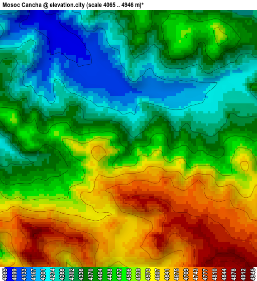 Mosoc Cancha elevation map