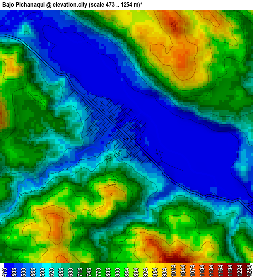 Bajo Pichanaqui elevation map