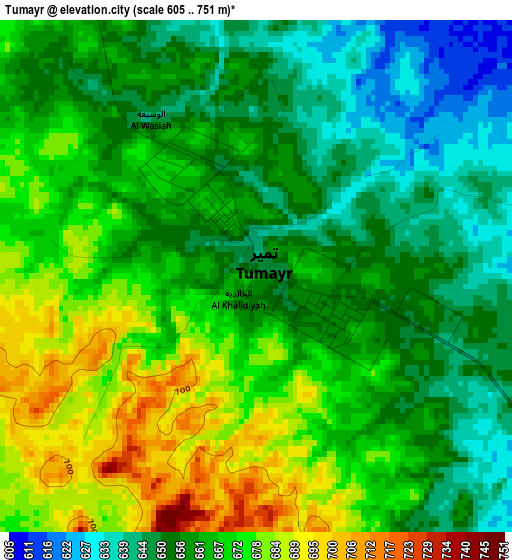 Tumayr elevation map