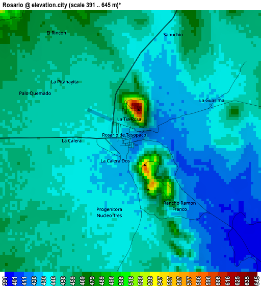 Rosario elevation map