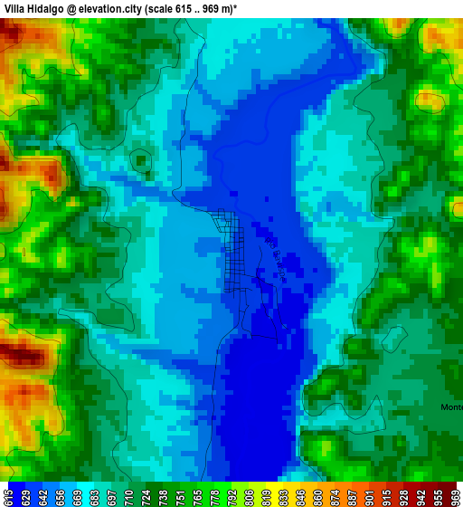 Villa Hidalgo elevation map