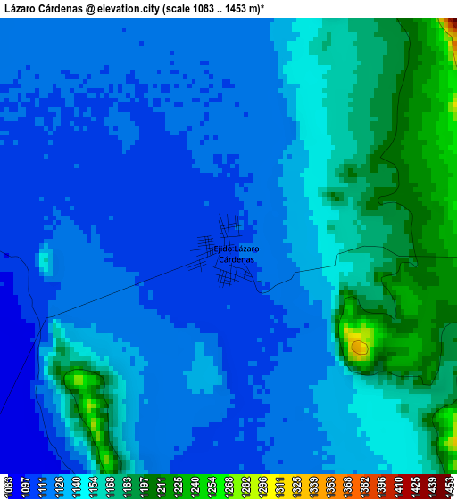 Lázaro Cárdenas elevation map