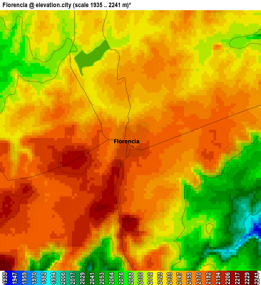 Florencia elevation map