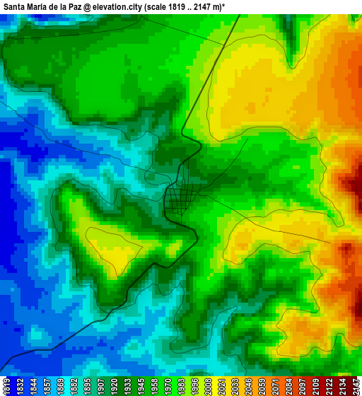 Santa María de la Paz elevation map