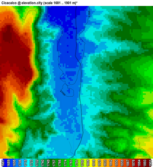 Cicacalco elevation map