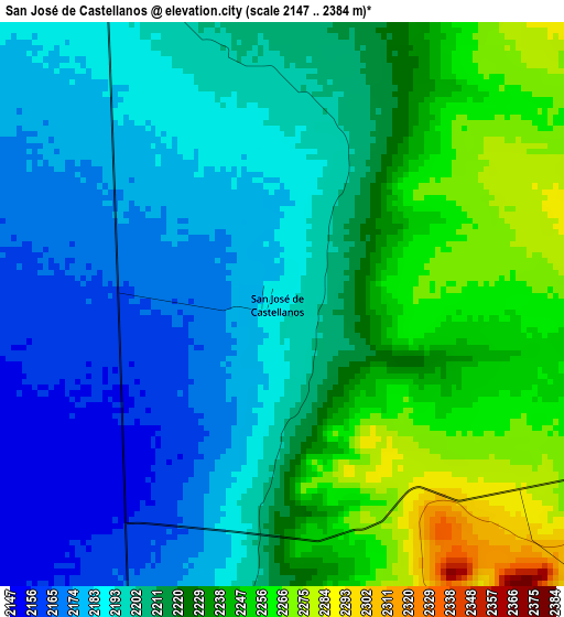 San José de Castellanos elevation map