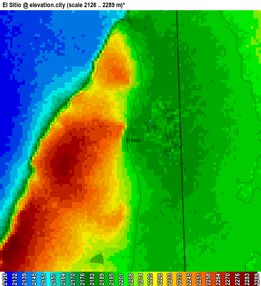 El Sitio elevation map