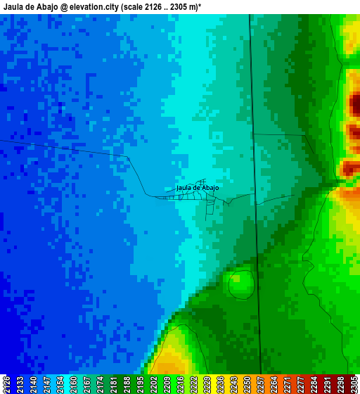 Jaula de Abajo elevation map