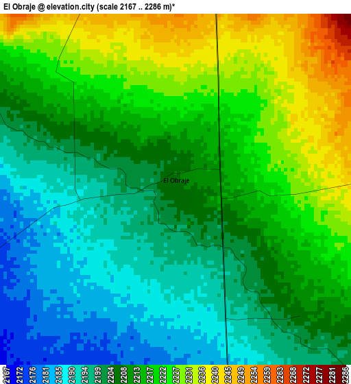 El Obraje elevation map