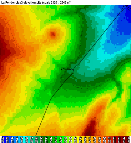 La Pendencia elevation map