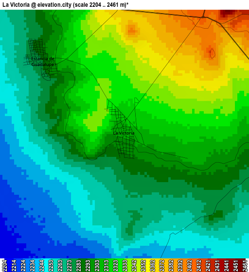 La Victoria elevation map