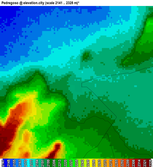 Pedregoso elevation map