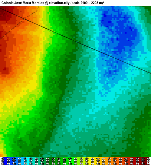 Colonia José María Morelos elevation map