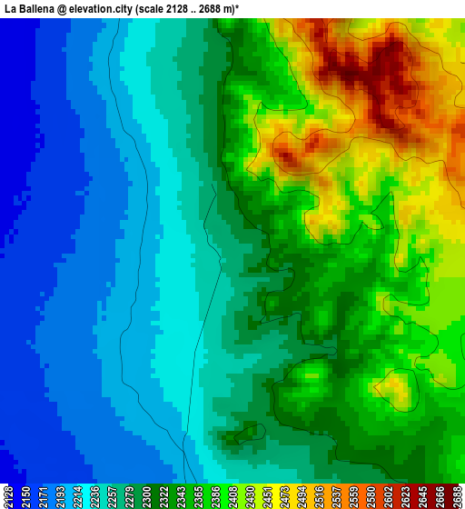 La Ballena elevation map