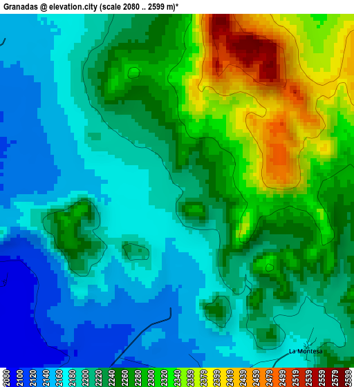 Granadas elevation map