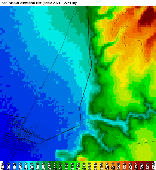 San Blas elevation map