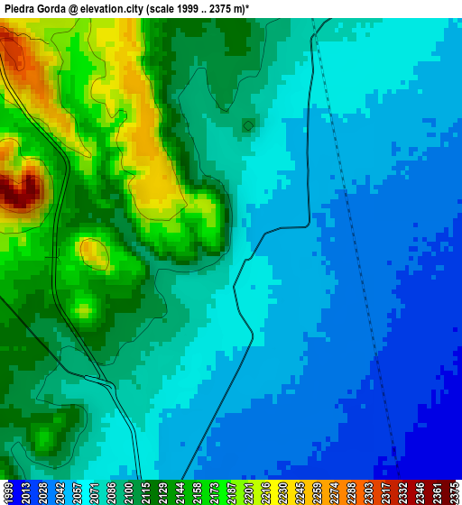 Piedra Gorda elevation map