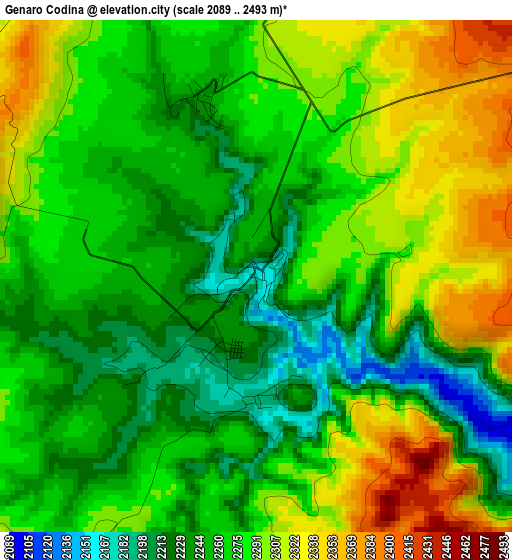 Genaro Codina elevation map