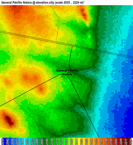 General Pánfilo Natera elevation map