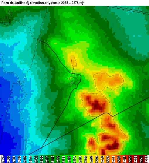 Pozo de Jarillas elevation map