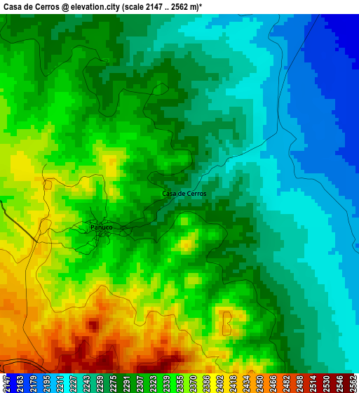 Casa de Cerros elevation map