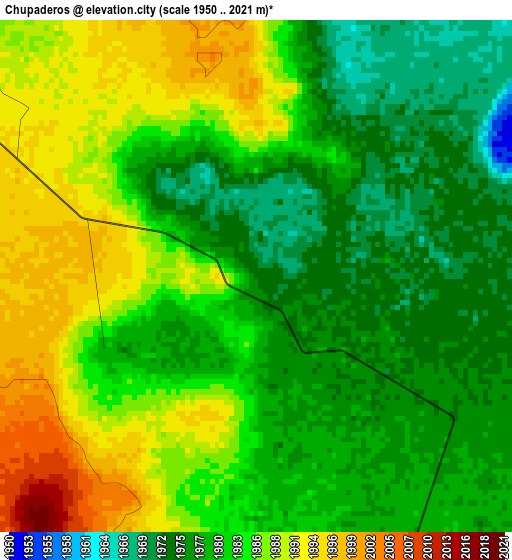 Chupaderos elevation map