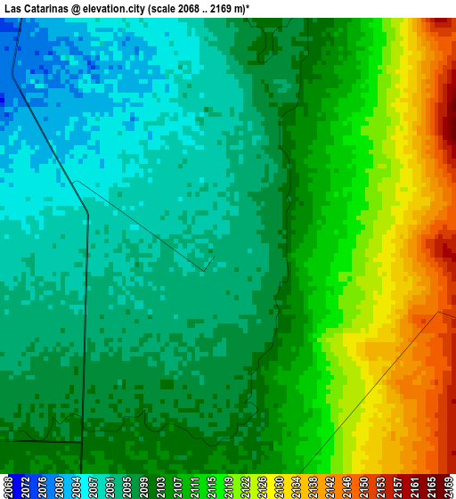 Las Catarinas elevation map