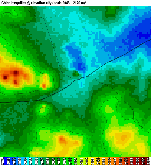 Chichimequillas elevation map