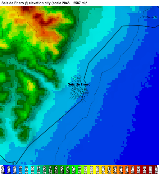 Seis de Enero elevation map