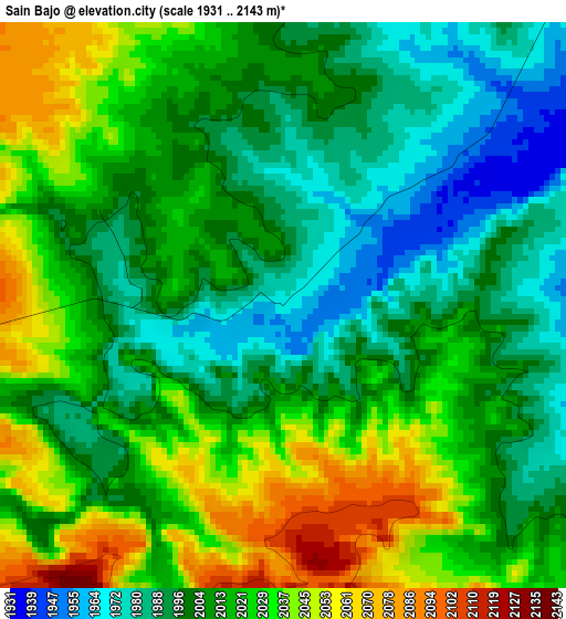 Sain Bajo elevation map