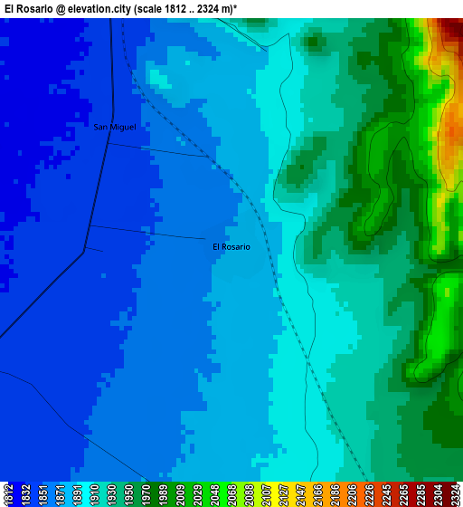 El Rosario elevation map