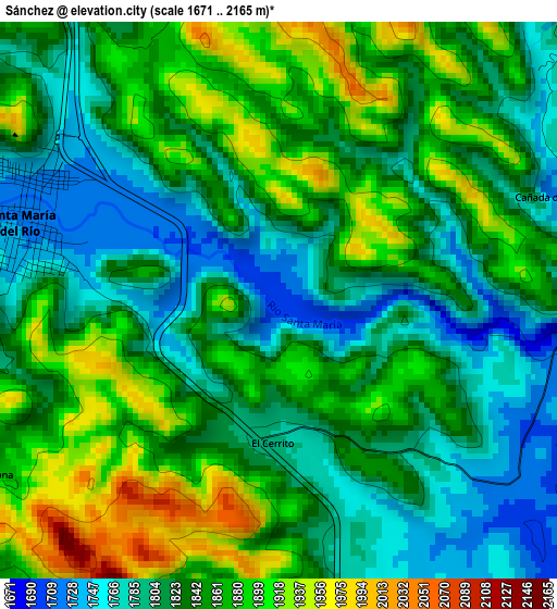 Sánchez elevation map