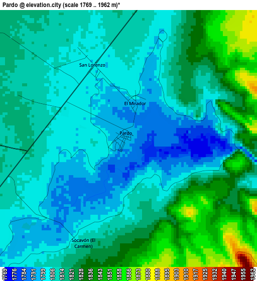 Pardo elevation map