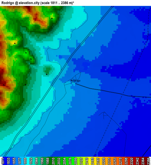 Rodrigo elevation map
