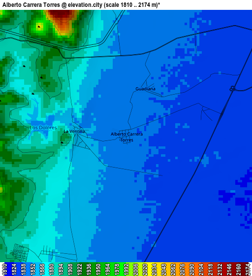 Alberto Carrera Torres elevation map