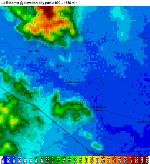 La Reforma elevation map