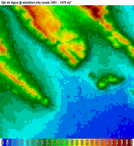 Ojo de Agua elevation map