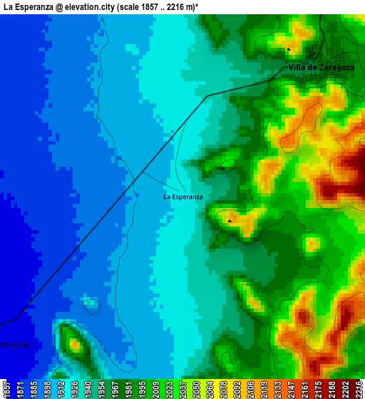 La Esperanza elevation map