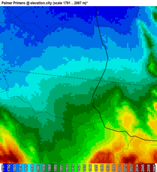 Palmar Primero elevation map