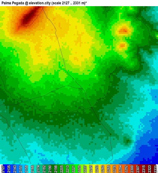 Palma Pegada elevation map