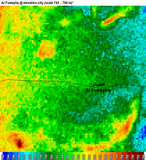 Al Fuwayliq elevation map