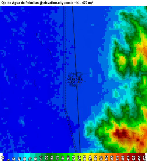 Ojo de Agua de Palmillas elevation map