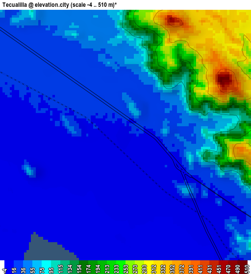 Tecualilla elevation map