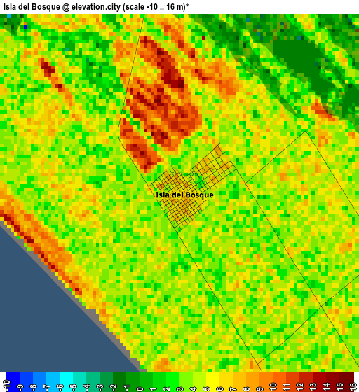 Isla del Bosque elevation map