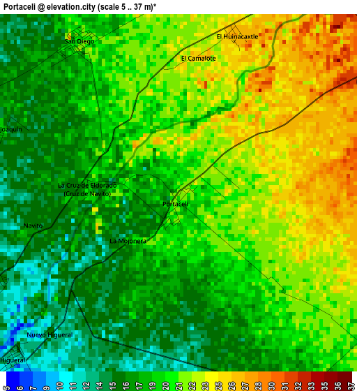 Portaceli elevation map