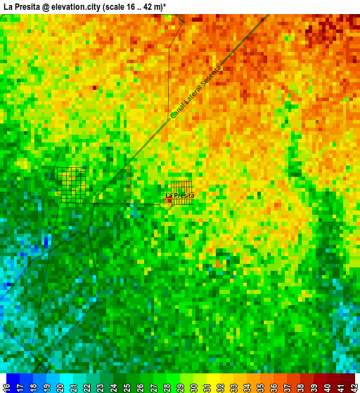 La Presita elevation map